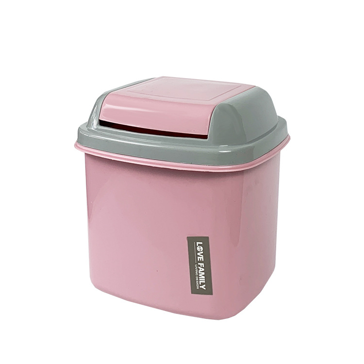 J122-JM9416 desktop flip-top mini trash can, plastic storage bucket, storage bucket, handheld paper basket storage Item Picture
