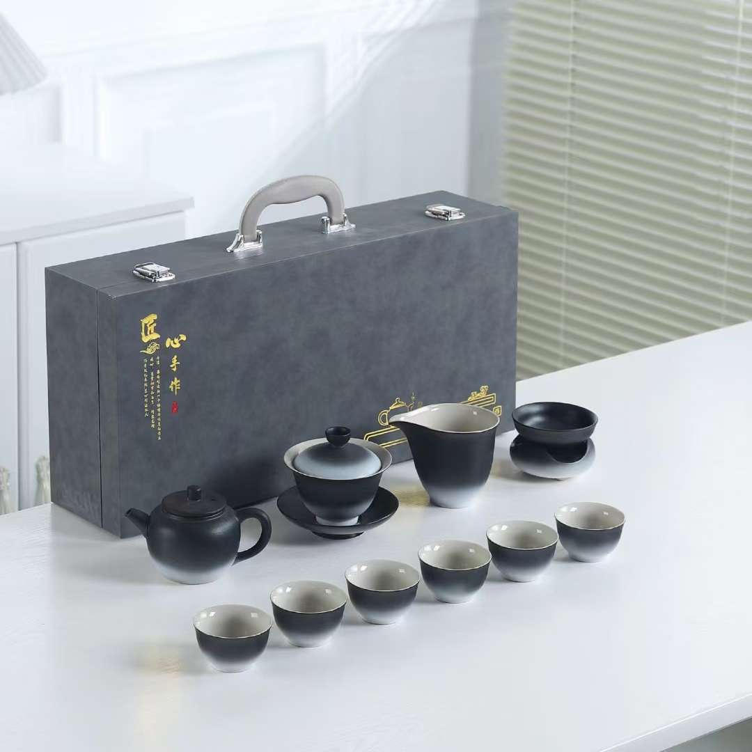 日用百货茶具系列 粗陶渐变釉茶具套装详情图5