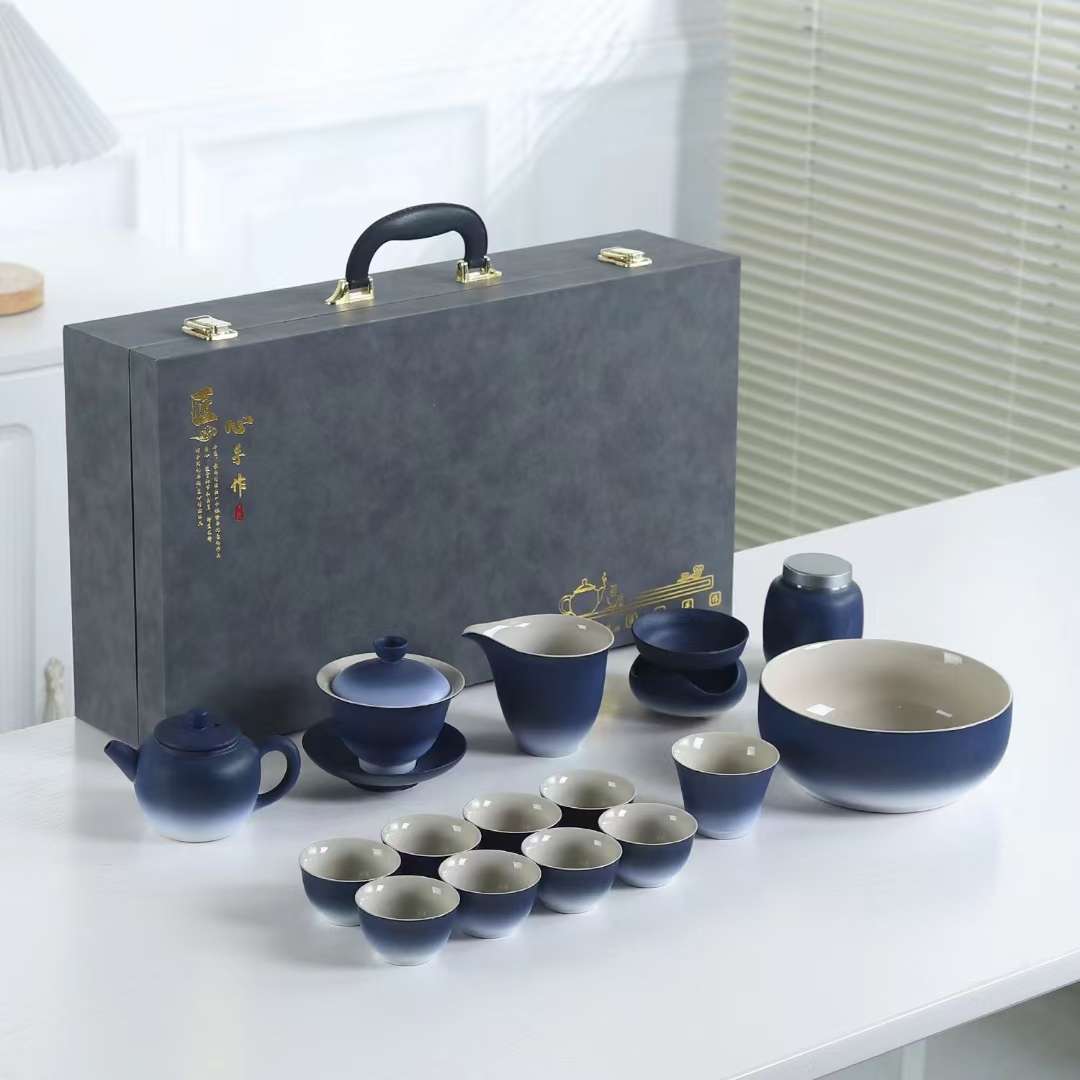 日用百货茶具系列 粗陶渐变釉茶具套装详情图11