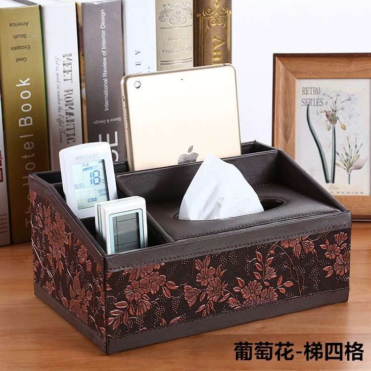 创意家用电脑多功能纸巾盒客厅茶几抽纸盒简约遥控器收纳盒定制 产品图