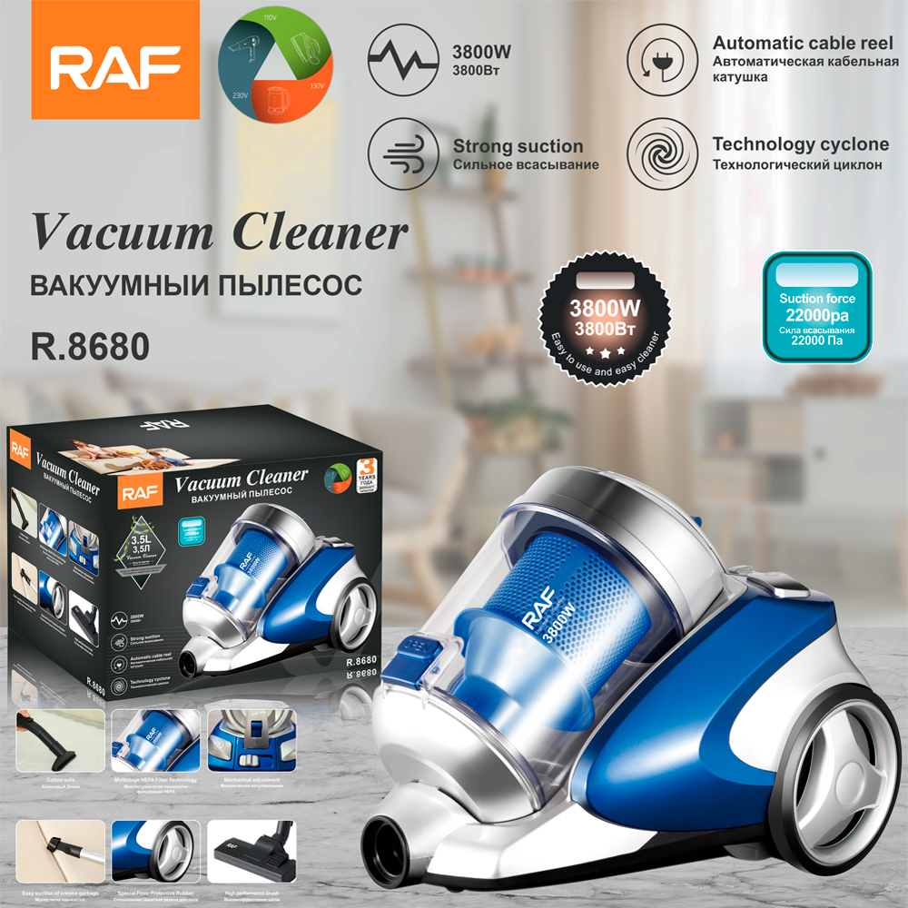 RAF European standard cross-border vacuum cleaner, household high-suction power dust removal vacuum cleaner, handheld powerful horizontal vacuum cleaner