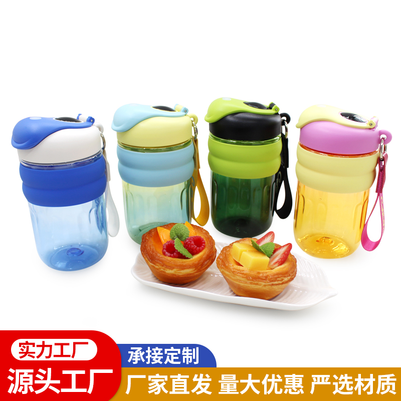 Creative summer new high-temperature resistant plastic cup, fresh and simple flip lid direct drinking cup, creative cold preservation coffee cup, high appearance level, dual-drinking portable cup