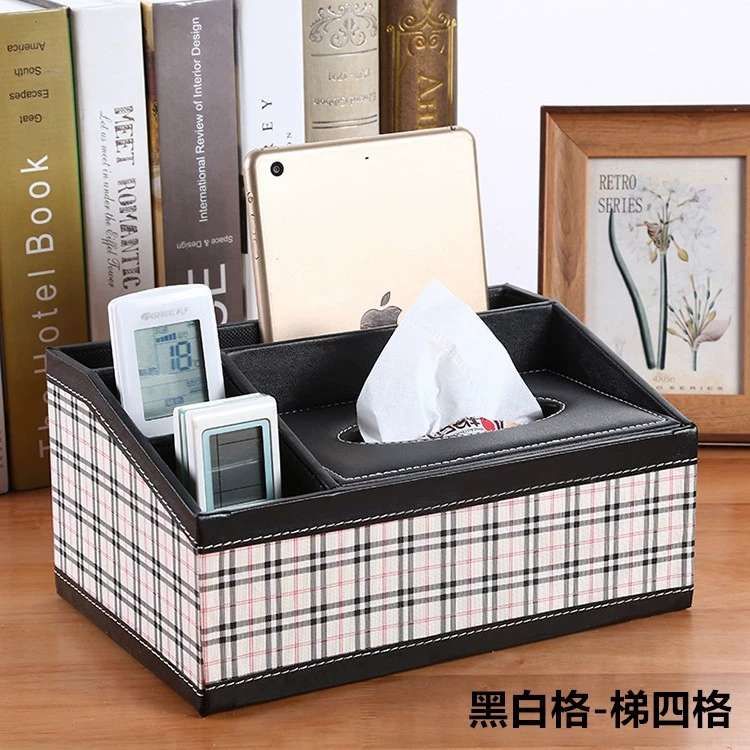 创意家用电脑多功能纸巾盒客厅茶几抽纸盒简约遥控器收纳盒定制 详情图11