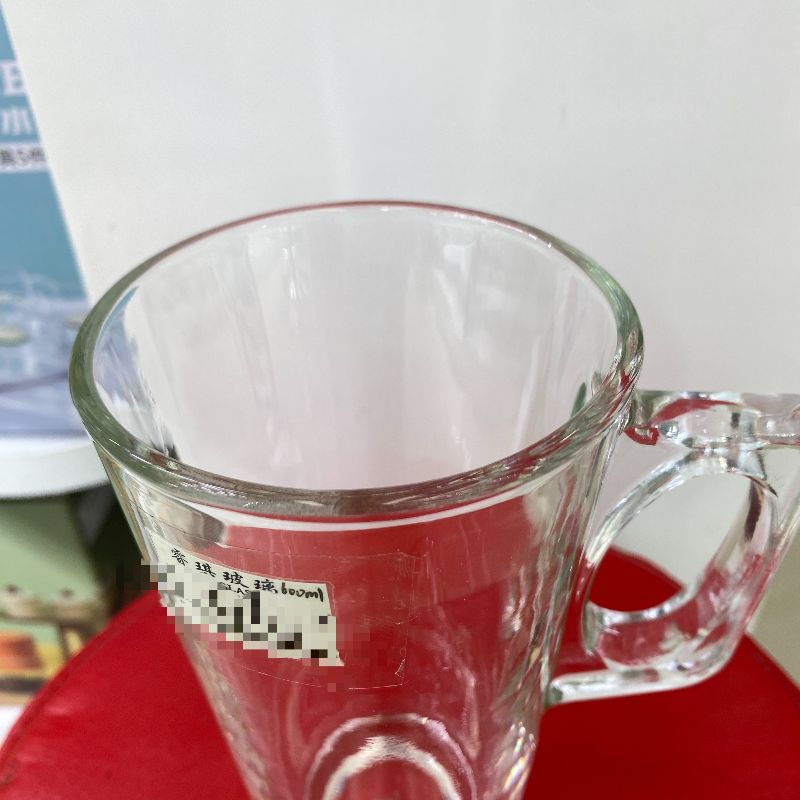 包邮加厚透明把杯啤酒扎杯奶昔饮料杯带耳厚把杯水立方玻璃茶杯产品图