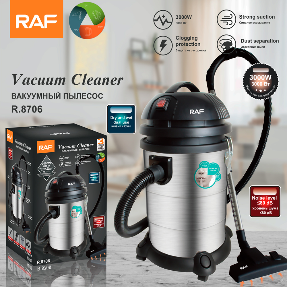 RAF European standard cross-border dry Vacuum cleaner, home and hotel super strong suction power, high-power handheld bucket vacuum cleaner R.8706 pic 5