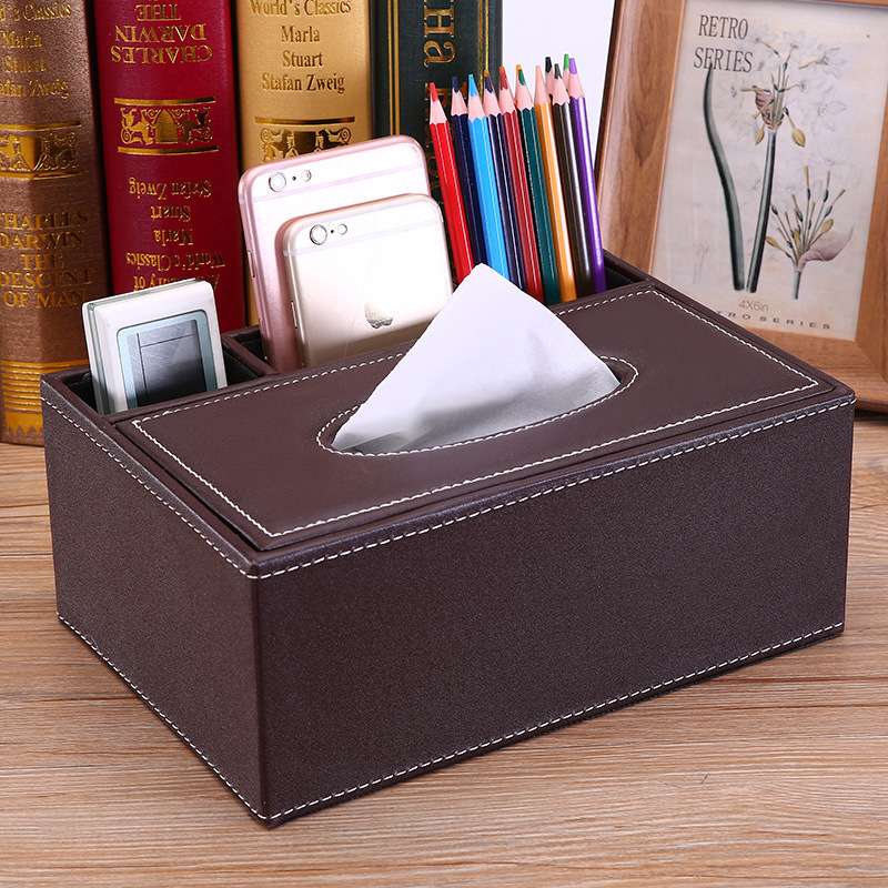 欧式创意多功能纸巾盒 长方形车载皮质抽纸盒 家用皮革纸巾盒批发 详情图8