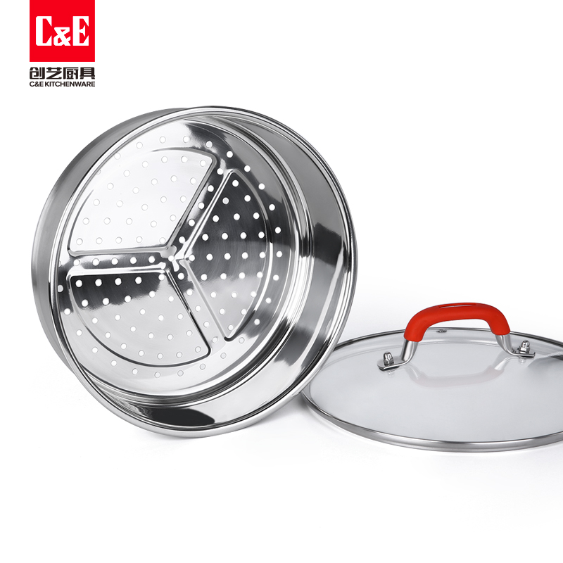 C&E Creative Steamer 304 stainless steel, double-layer multi-functional pot with top steaming and bottom boiling, large capacity, kitchenware for home use pic 12