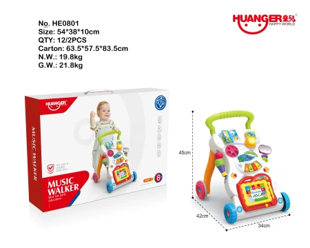 Baby walker toy, children's music sliding stroller, baby anti-rollover multi-functional walking aid vehicle