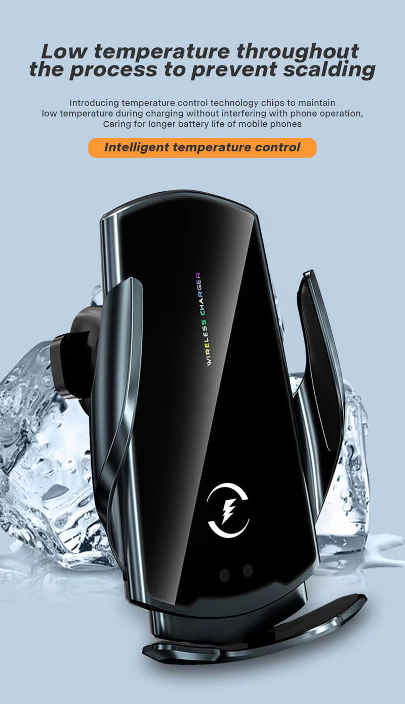 F8+汽车载无线充电手机支架车内智能感应开合导航车载支架出风口手机支架夹详情2