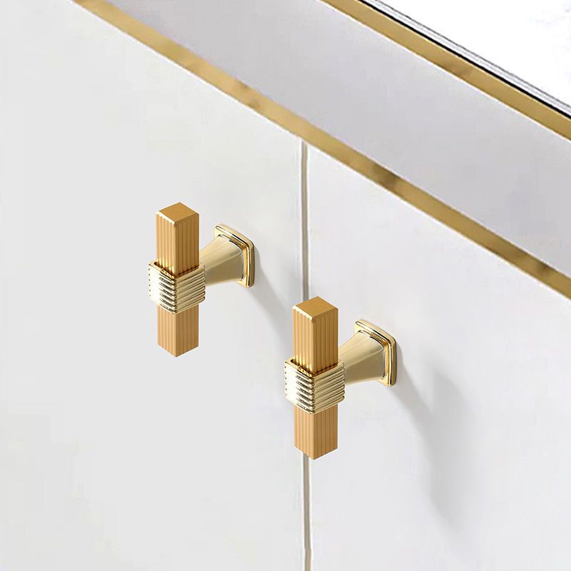 New modern two-color square aluminum tube handle, light luxury European-style wardrobe, cabinet door handle, drawer, shoe cabinet furniture hardware handle, furniture handle Item Picture