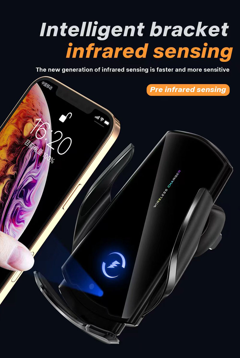 F8+汽车载无线充电手机支架车内智能感应开合导航车载支架出风口手机支架夹详情8