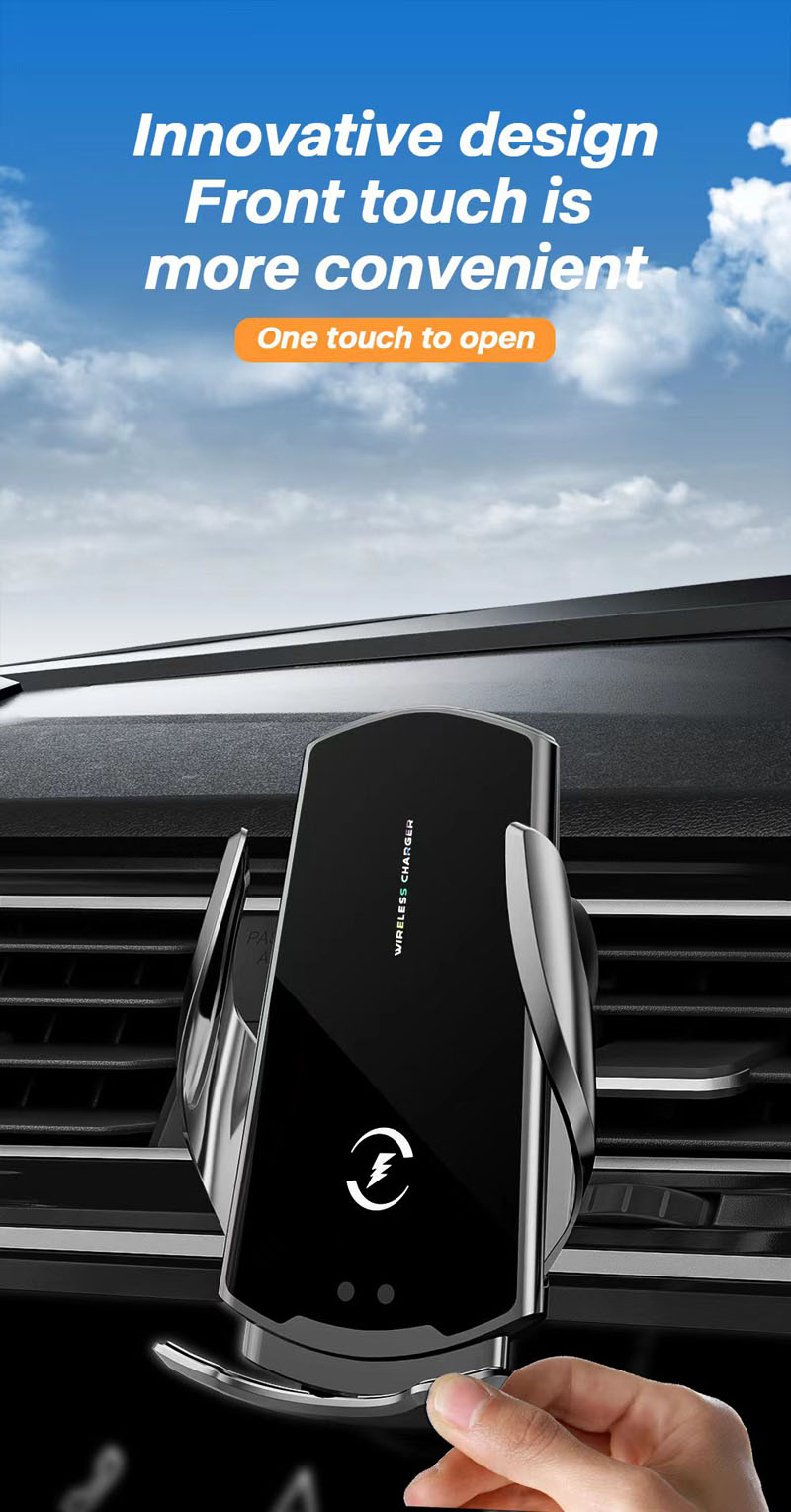 F8+汽车载无线充电手机支架车内智能感应开合导航车载支架出风口手机支架夹详情1