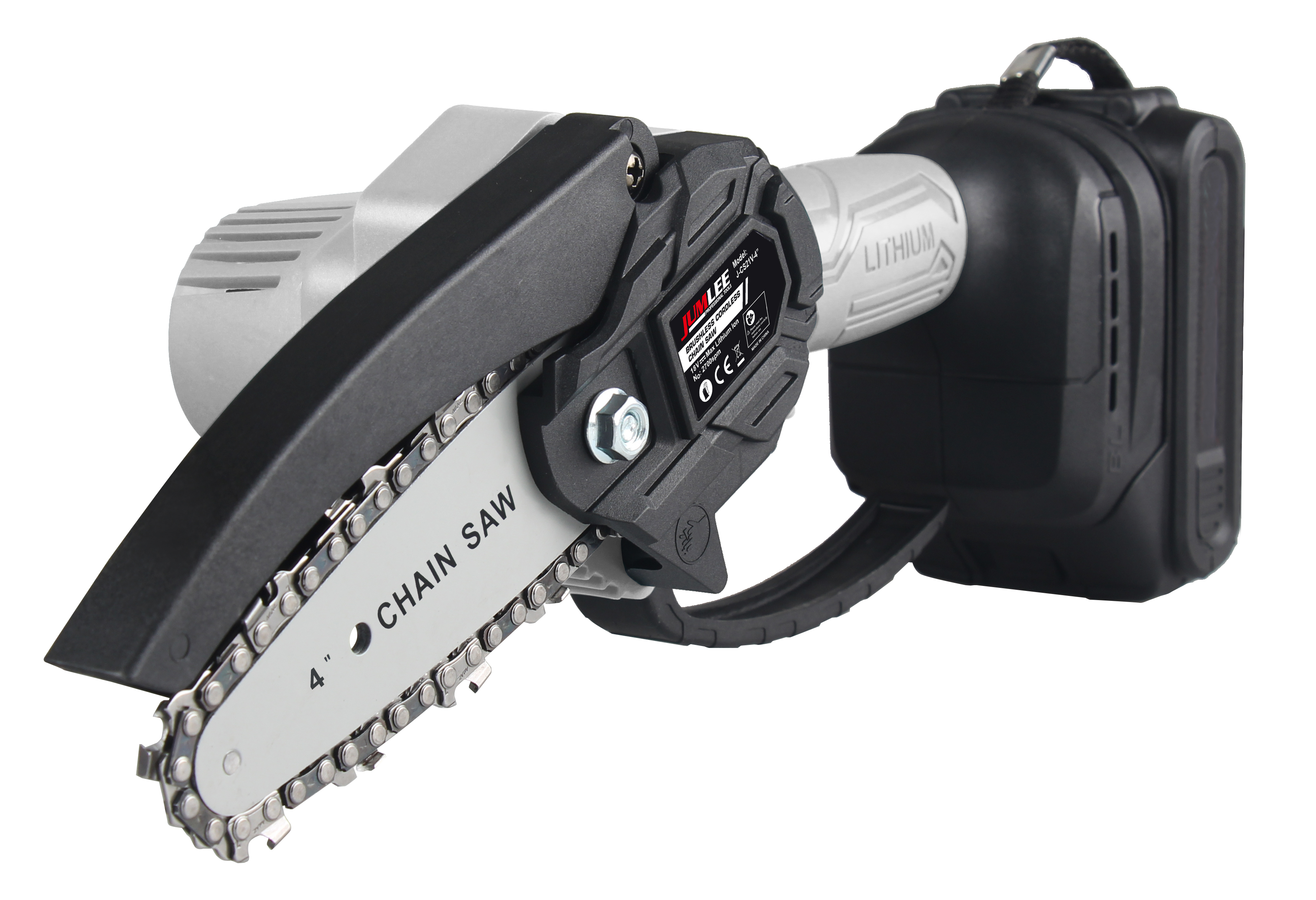 Electric chain saw, lithium battery single hand saw, small household rechargeable electric saw, electric chain saw, outdoor gasoline-free logging saw Specification image