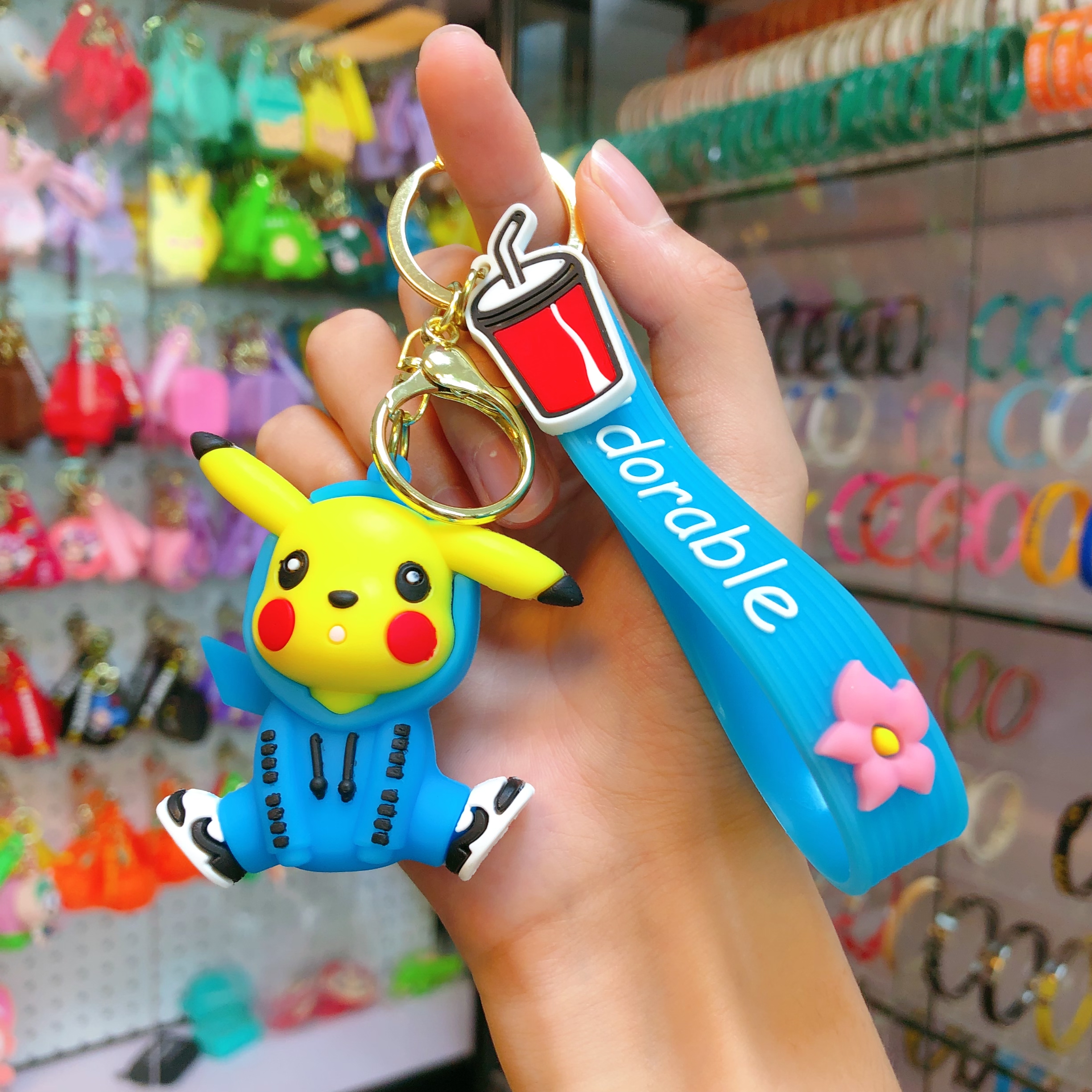 Cartoon hoodie, Pikachu keychain pendant, Pokemon figurine couple, ins car schoolbag gift pendant, cartoon hoodie, Pikachu keychain pendant, Pokemon figurine couple, ins car schoolbag gift Item Picture