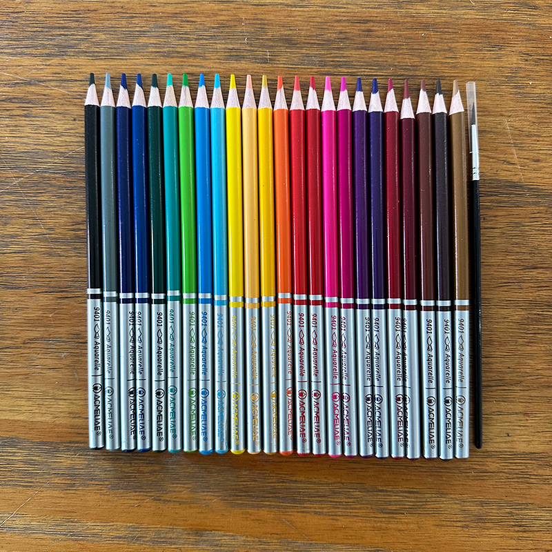 ACMELIAE 7" 24C Super Quality Aquarelle Color Pencil details Picture