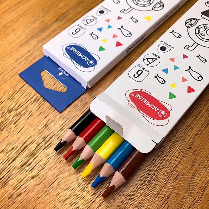 ACMELIAE 9404-6 Colors Super Quality Jumbo Color Pencil Specification drawing