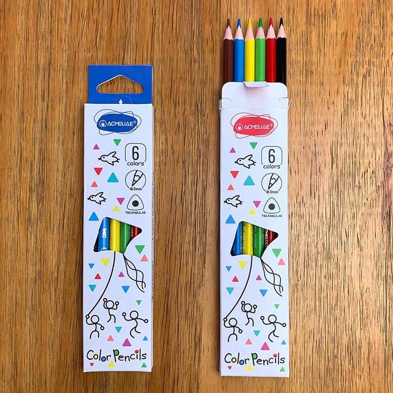 ACMELIAE 9402-6 colors triangular wood Color Pencil details Picture