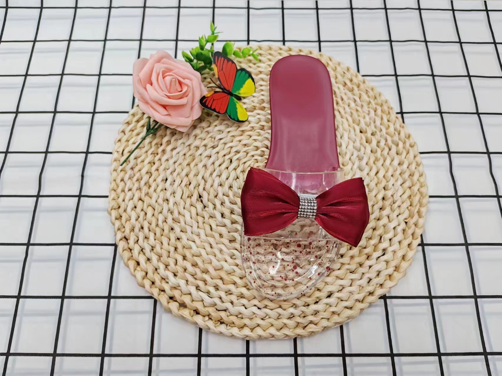 Summer fashion gradient outerwear bow-shaped flip-flops Specification image