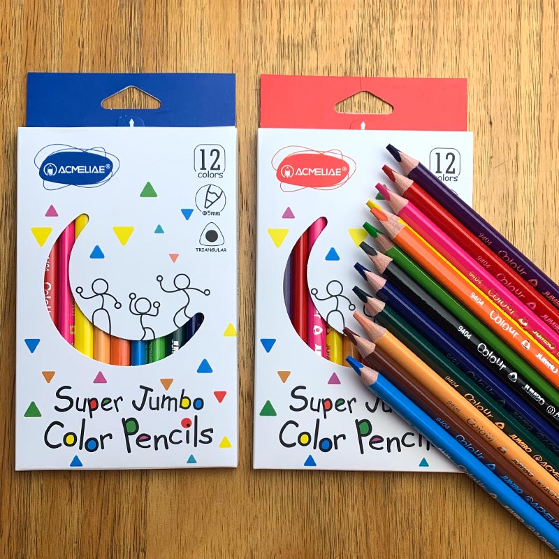 ACMELIAE 9404-12C Super Quality Jumbo Color Pencil Triangula full figure