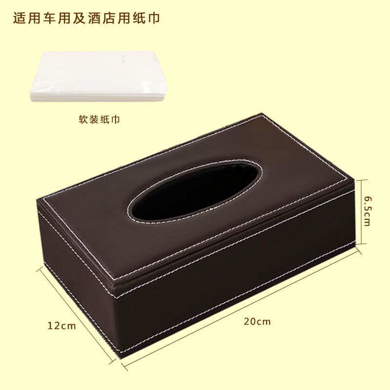 Leather car tissue box, pu tissue box, hotel room tissue box, creative gift with logo printing detail image 9