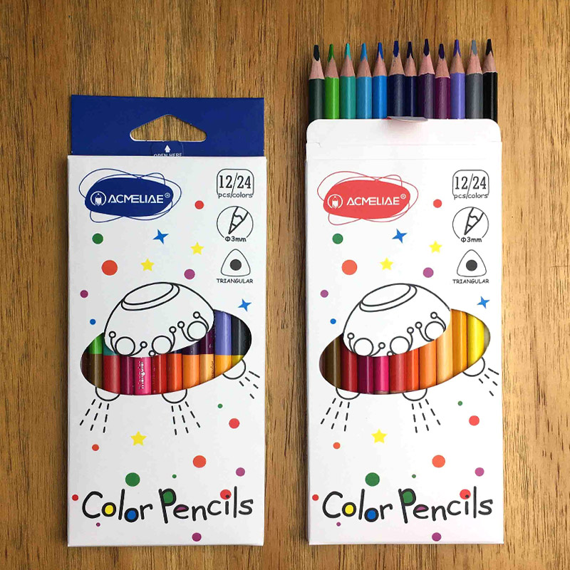 ACMELIAE12PCS/24C Super Quality Triangular Bi-Color Pencil details Picture