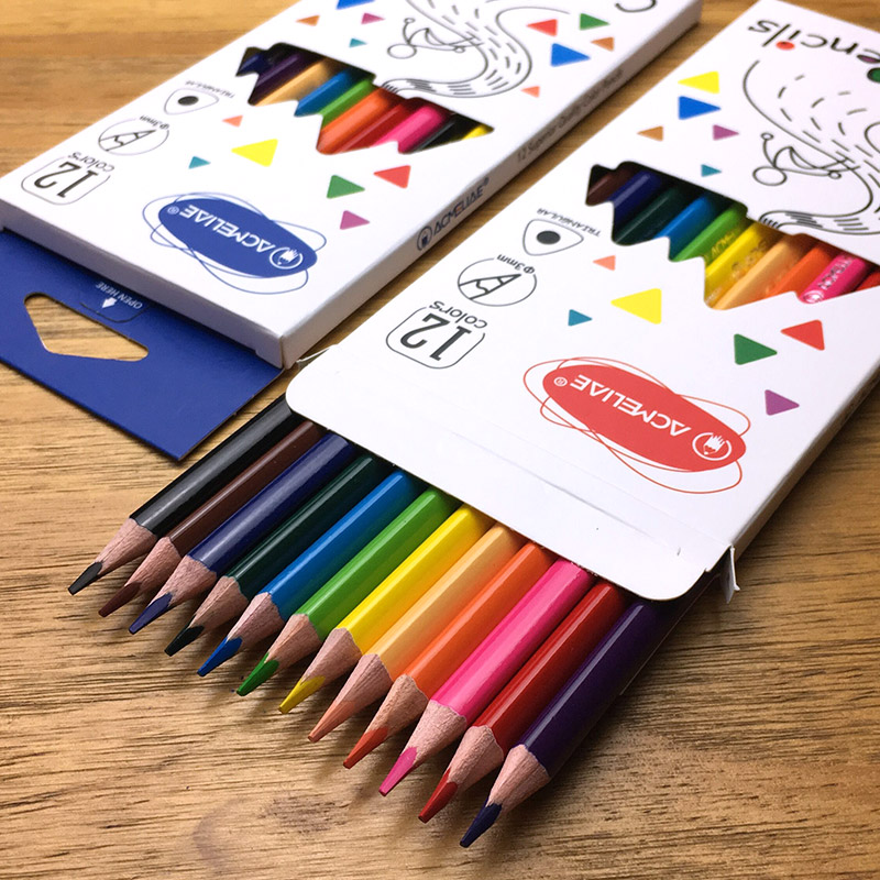 ACMELIAE 9402-12 colors triangular Color Pencil, end cutting Specification drawing