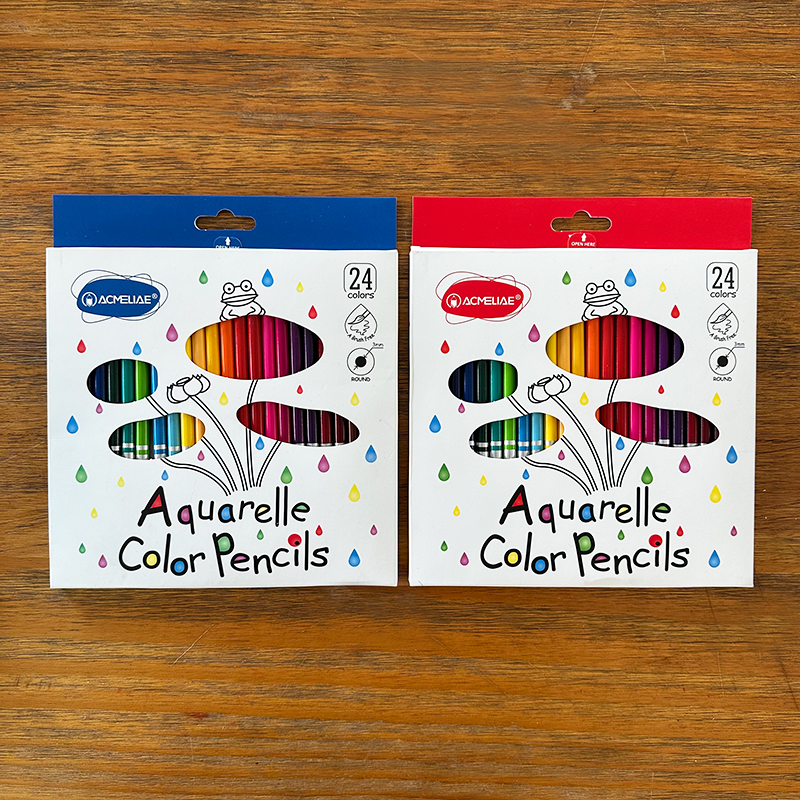 ACMELIAE 7" 24C Super Quality Aquarelle Color Pencil full figure