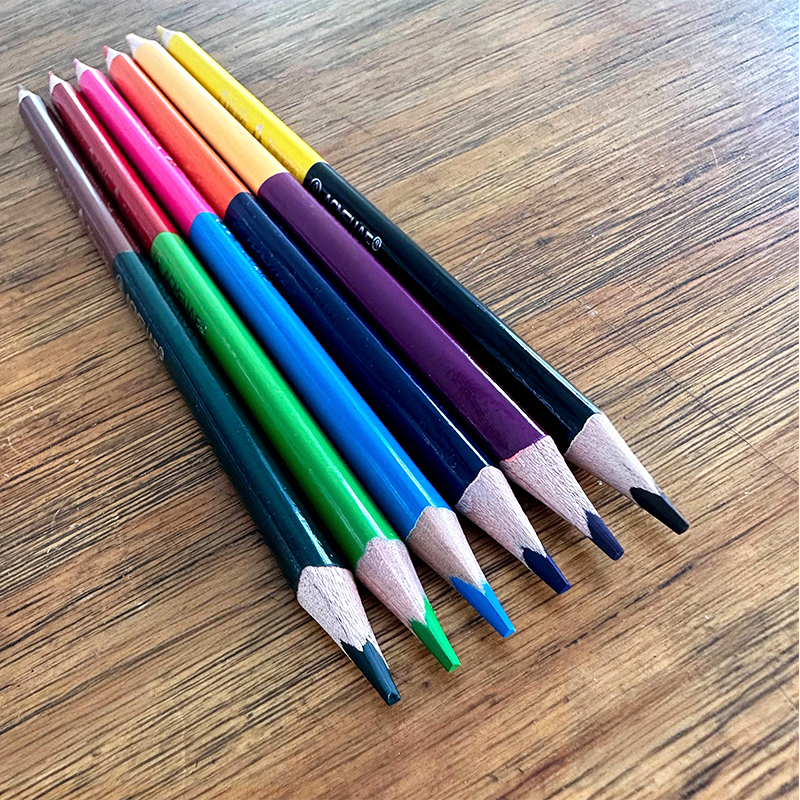 ACMELIAE 6PCS/12C Super Quality Bi-Color Pencil - Triangular Specification drawing
