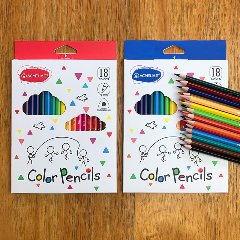 ACMELIAE 9402-18 colors triangular Color Pencil, end cutting full figure