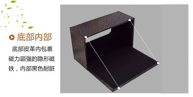 Gold-edge leather household tissue box, European-style car leather tissue box, tissue box manufacturer wholesale detail image 4