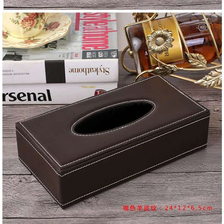 Leather car tissue box, pu tissue box, hotel room tissue box, creative gift with logo printing