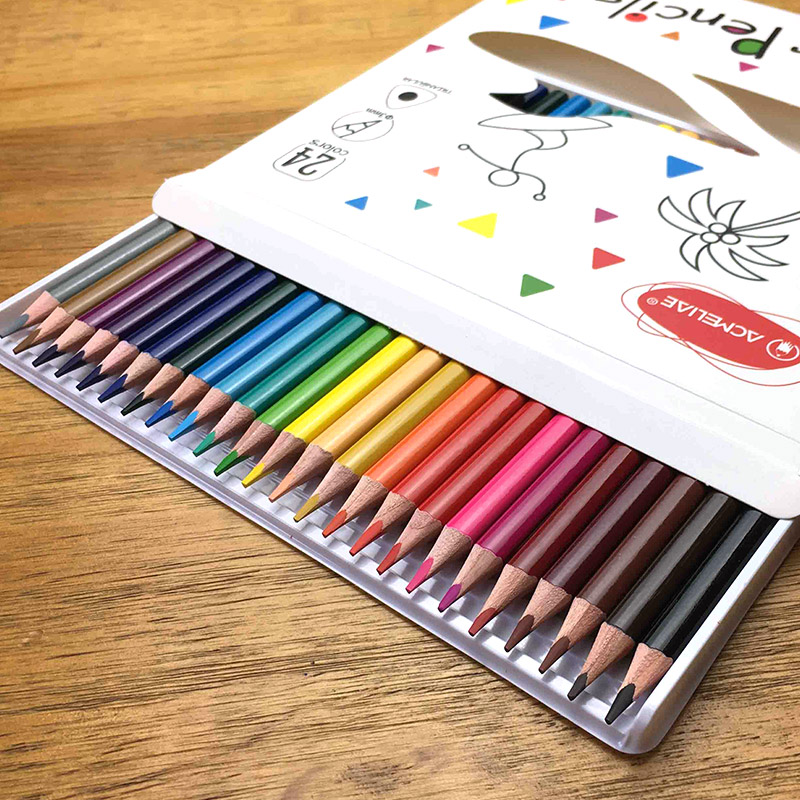 ACMELIAE 24 colors triangular Color Pencil, end cutting Specification drawing