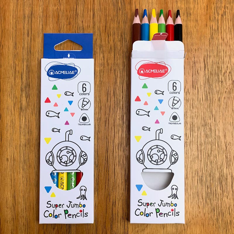 ACMELIAE 9404-6 Colors Super Quality Jumbo Color Pencil details Picture