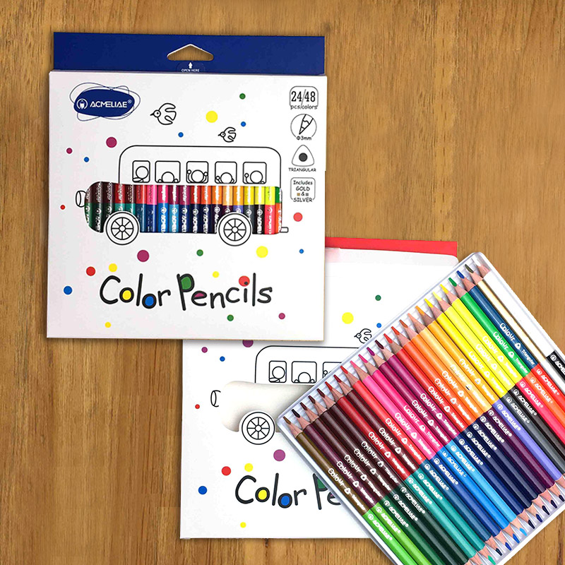 ACMELIAE24PCS/48C Super Quality Bi-Color Pencil - Triangular full figure