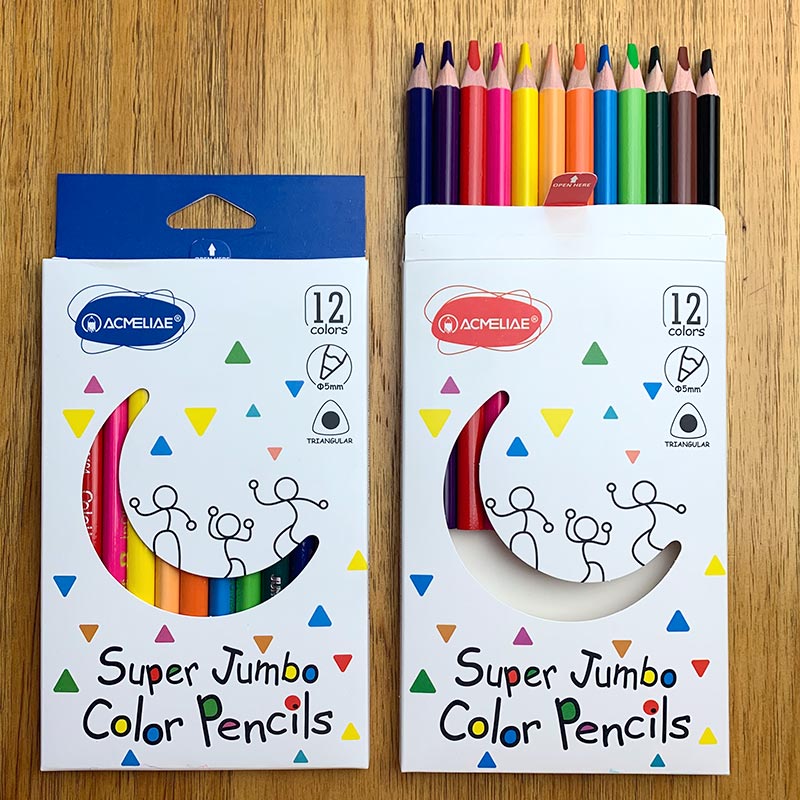 ACMELIAE 9404-12C Super Quality Jumbo Color Pencil Triangula details Picture