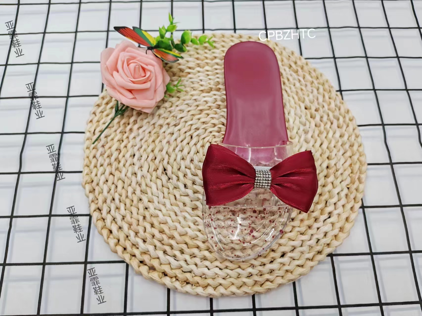 Summer fashion gradient outerwear bow-shaped flip-flops