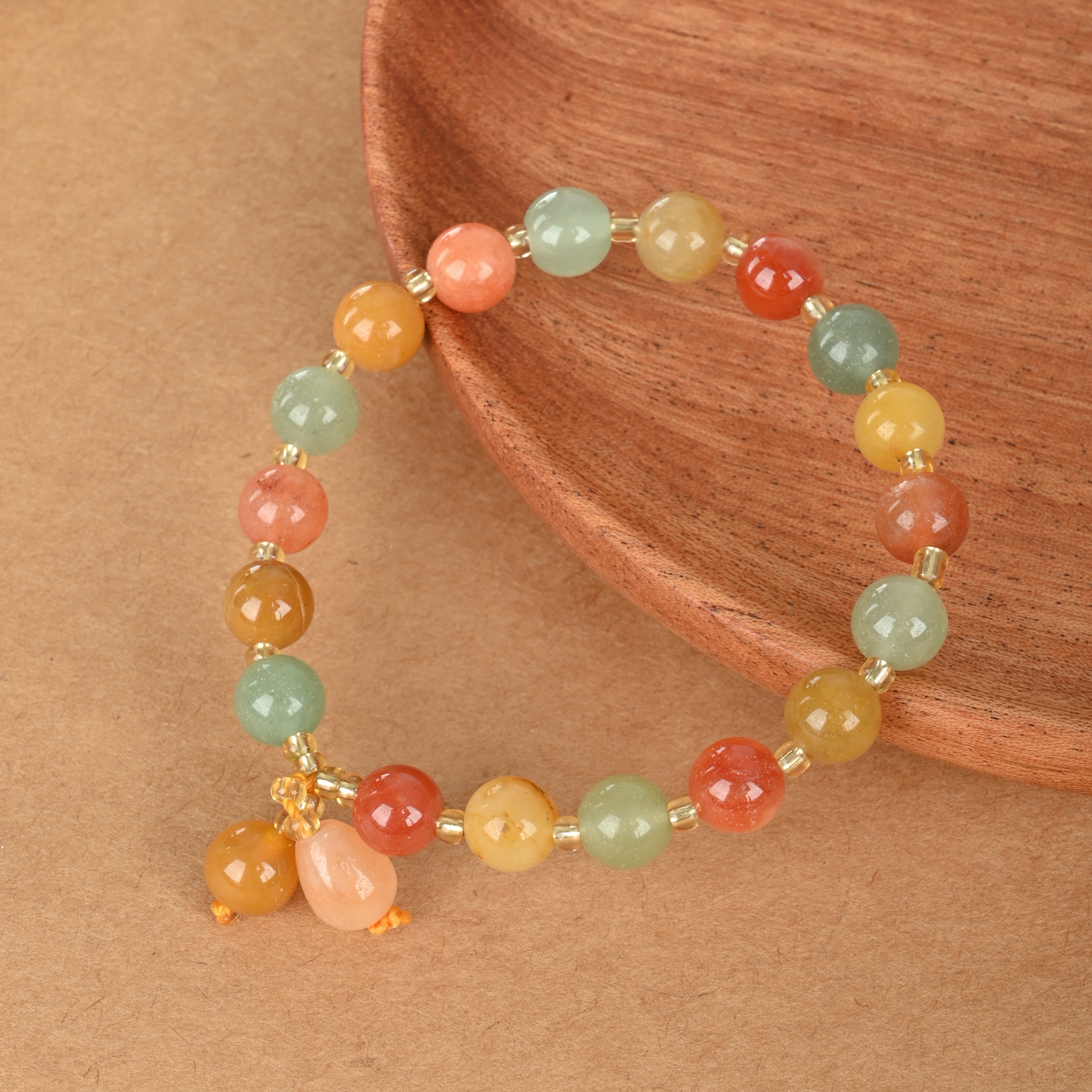 Gold Silk Jade Bracelet Colorful Single Circle Women's Buddhist Beads String Scenic Spot Hot Jewelry Wholesale Specification drawing