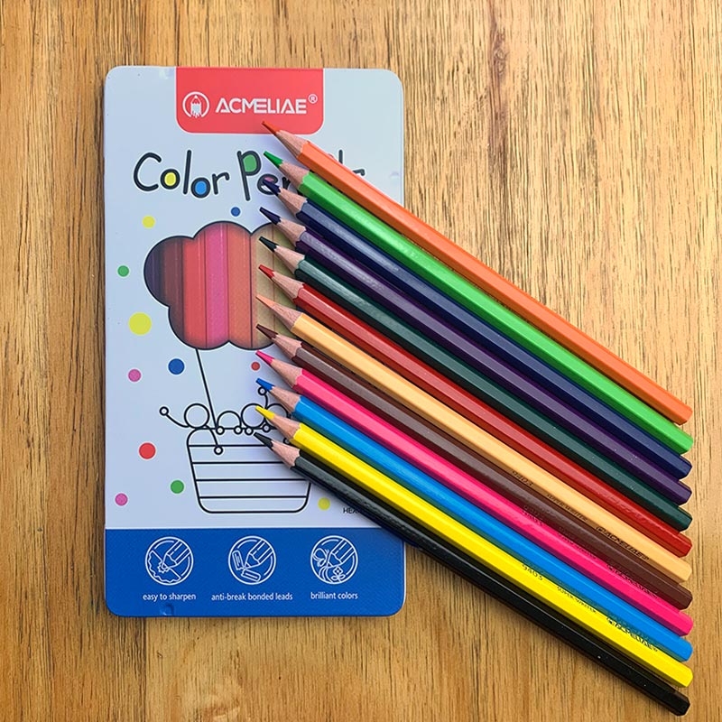 ACMELIAE 12C Super Quality Color Pencil Metal Box 9800-12 details Picture