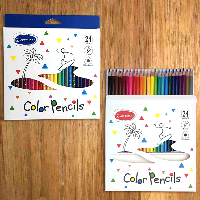ACMELIAE 24 colors triangular Color Pencil, end cutting details Picture