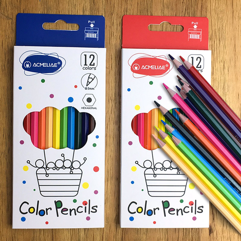 ACMELIAE 12 colors 7”Hexagonal Color Pencil, end cutting thumbnail