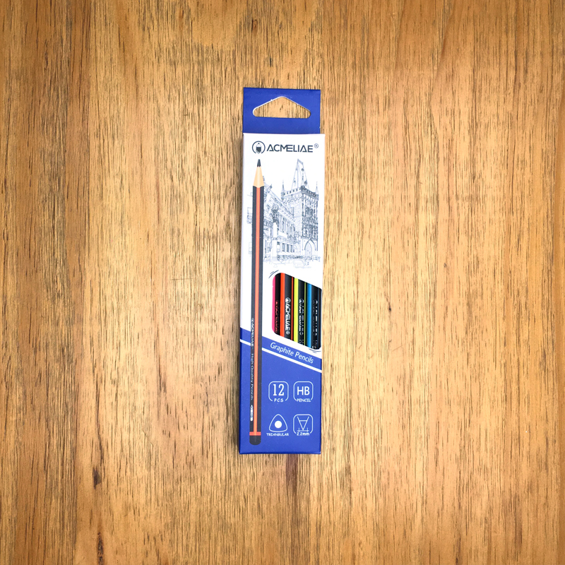 ACMELIAE Matt Black/Neon Striped HB Dipped Pencil Triangular full figure