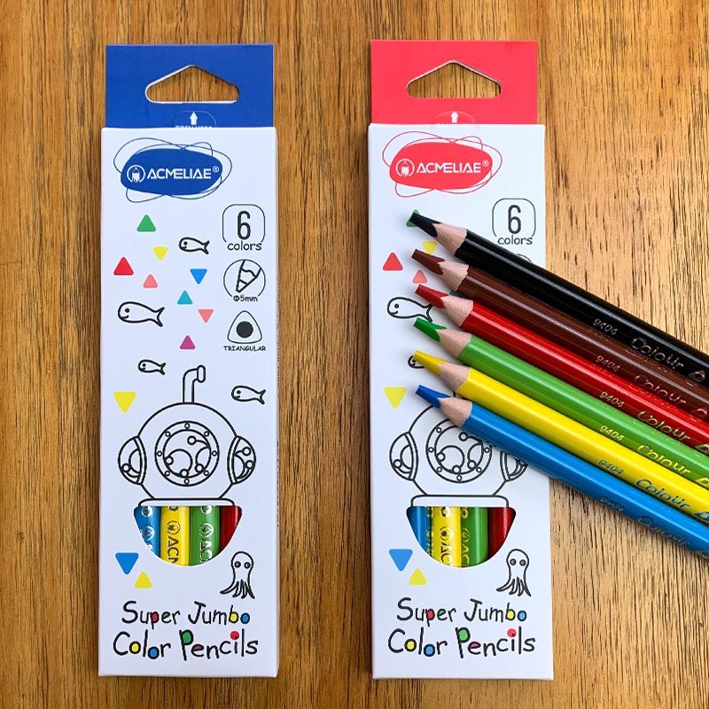 ACMELIAE 9404-6 Colors Super Quality Jumbo Color Pencil full figure