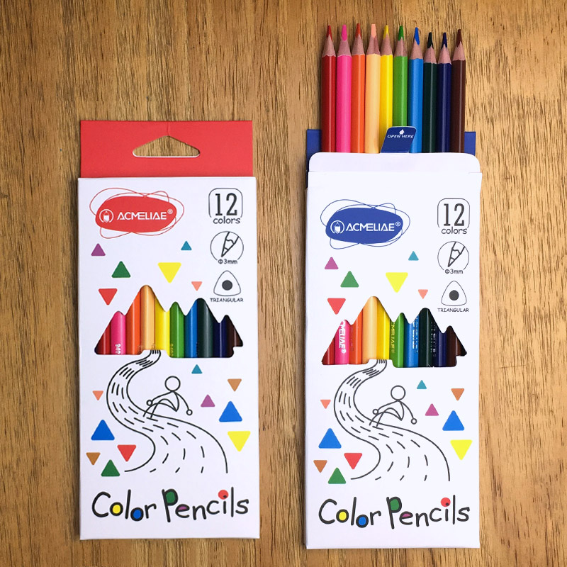 ACMELIAE 9402-12 colors triangular Color Pencil, end cutting details Picture