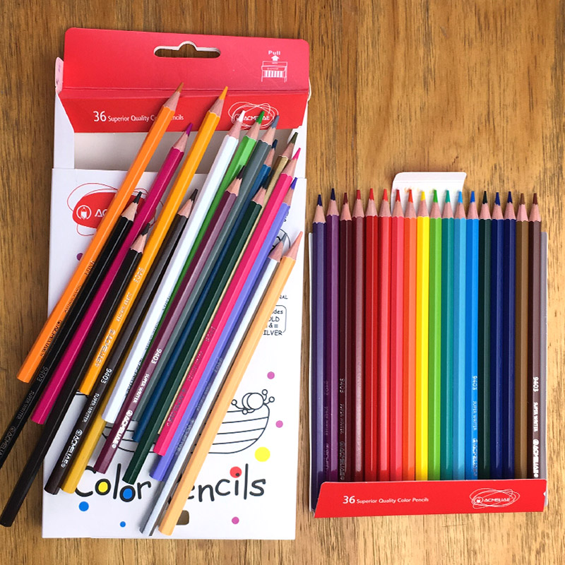 ACMELIAE 36 colors 7”Hexagonal Color Pencil 9403-36 pencils details Picture