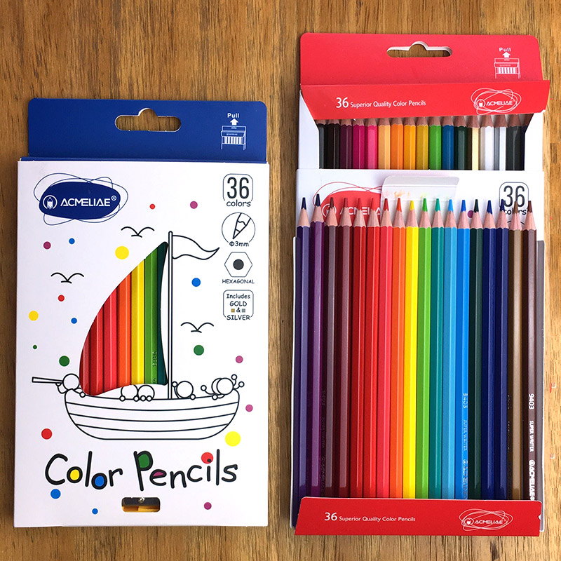 ACMELIAE 36 colors 7”Hexagonal Color Pencil 9403-36 pencils full figure