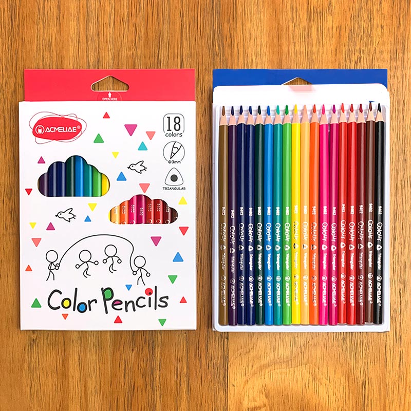 ACMELIAE 9402-18 colors triangular Color Pencil, end cutting details Picture