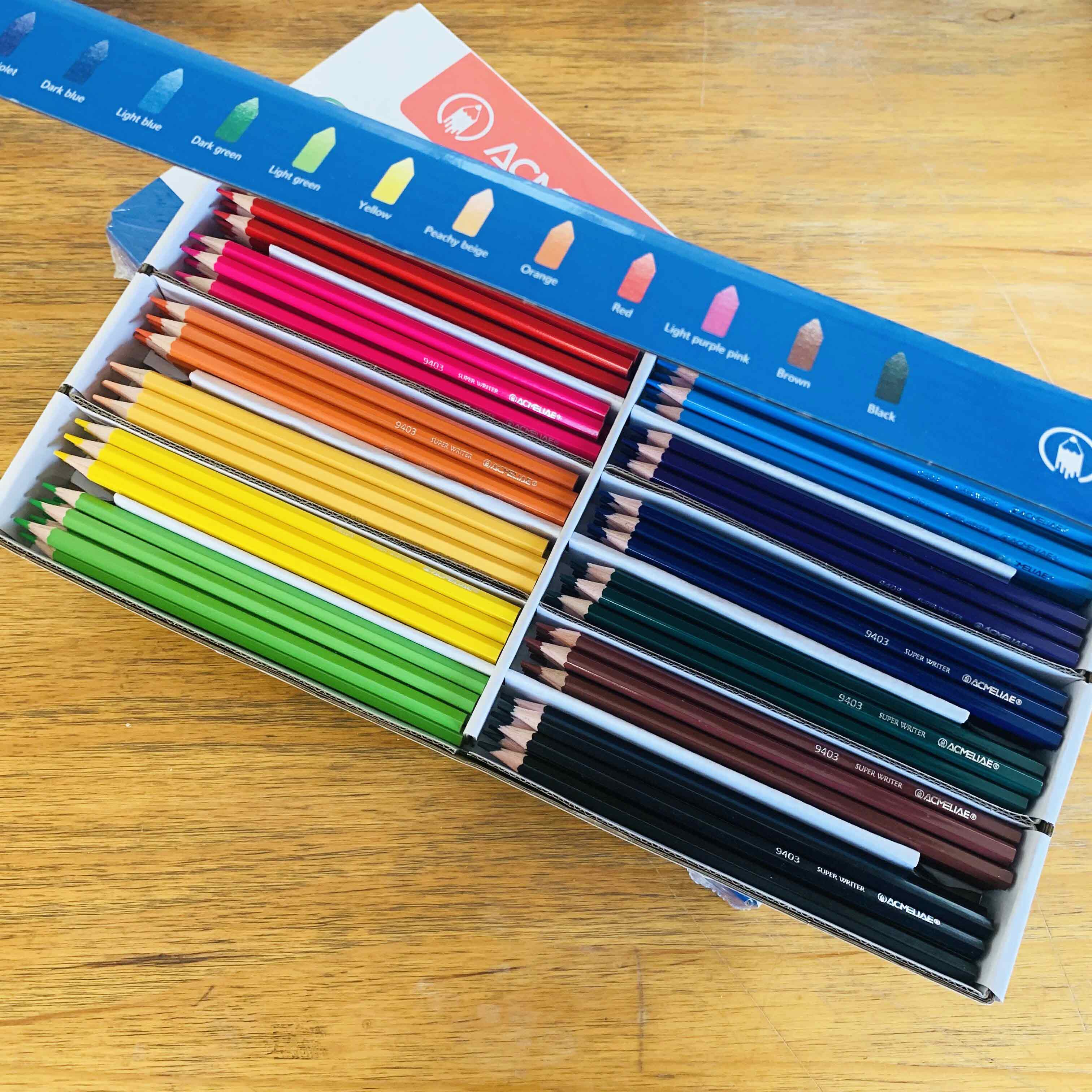 ACMELIAE 43113 -144 pcs class pack hexagonal colored pencils full figure