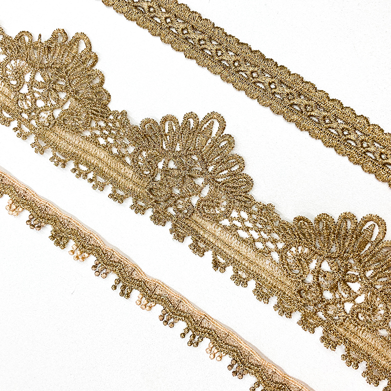 厂家直发金线水溶花边刺绣蕾丝 服饰民族发饰裙边手工DIY窗帘民族花边