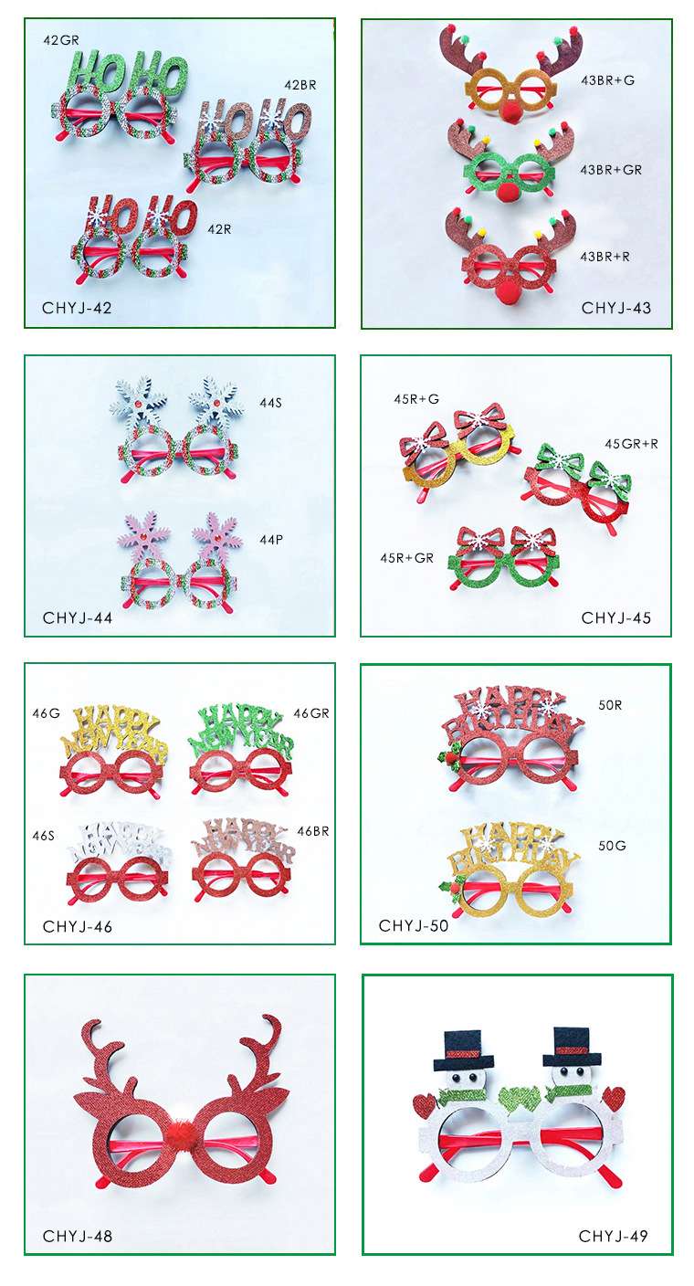 新款圣诞装饰眼镜成人儿童圣诞礼物节日用品派对创意眼镜框批发 详情图11