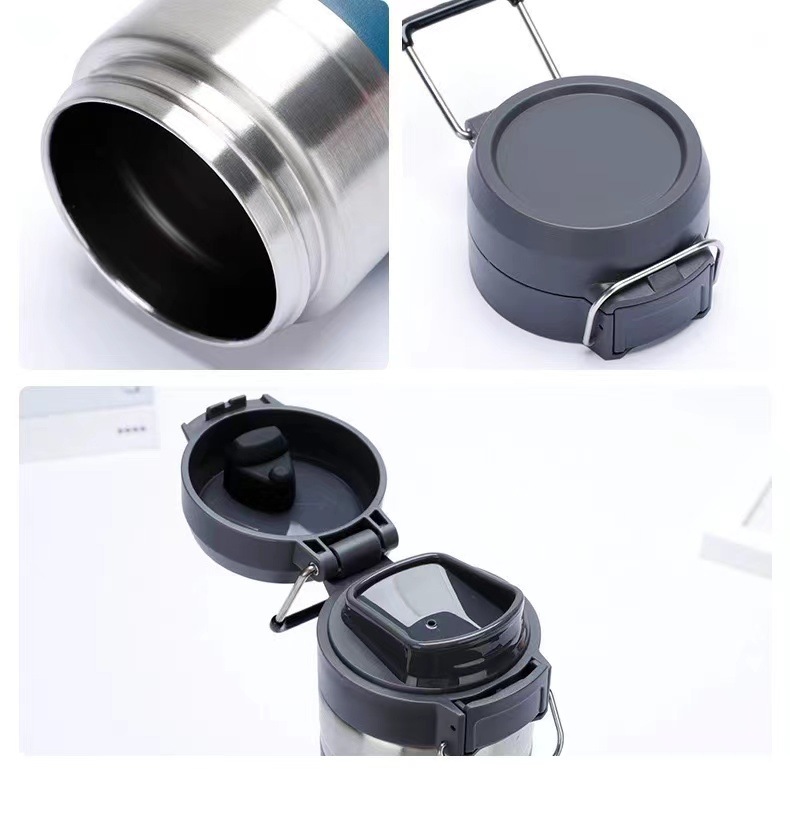304 stainless steel bouncing cup, insulated cup, large-capacity handle pot, vacuum outdoor portable water cup, sports water bottle pic 3
